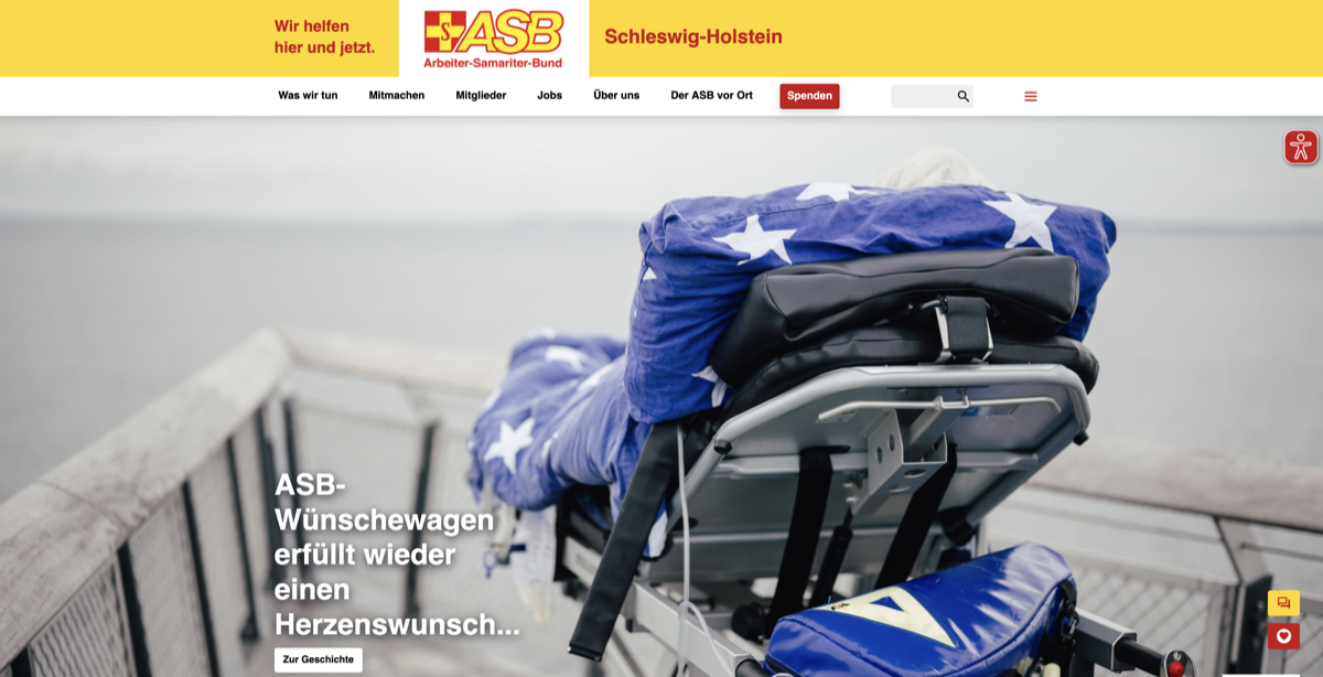 Website des ASB Schleswig-Holstein